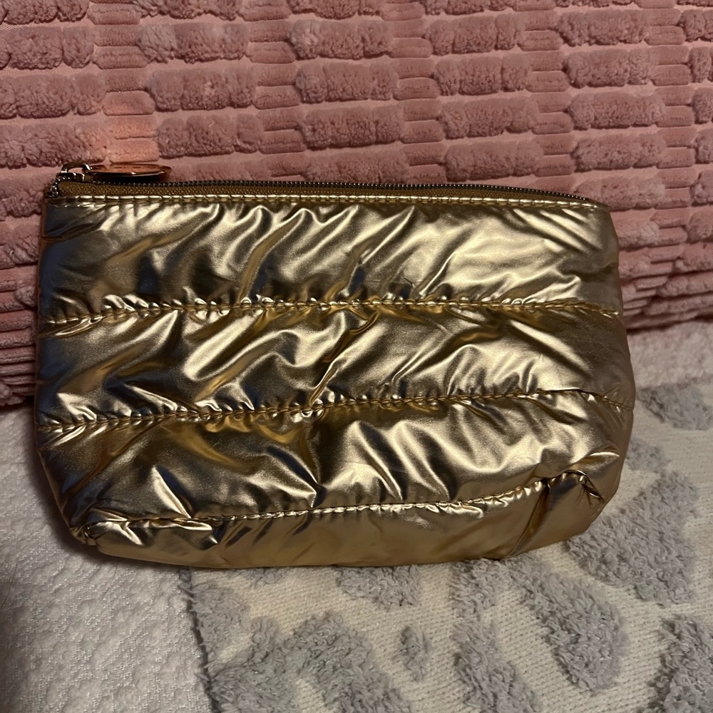 Gold Quilted Women's Cosmetic bag
